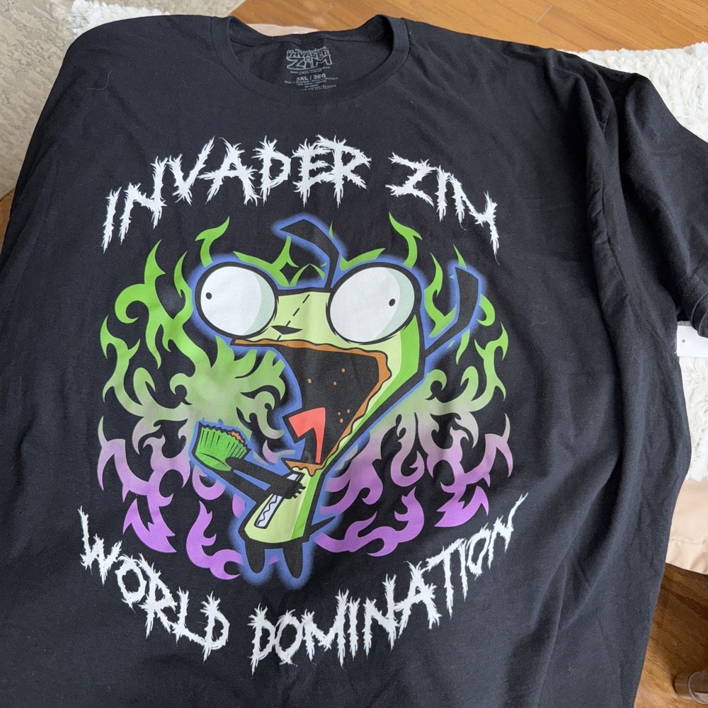 Invader Zim Men's Graphic T-Shirt NWT SZ 3XL‎ WORLD DOMINATION nickelodeon 4859